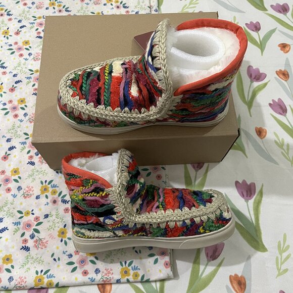 Mou Shoes - Mou Eskimo Mini Ethnic Print Ankle Boots